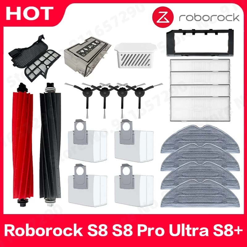 Roborock S8 S8 Pro Ultra S8 + Robot aspirapolvere pezzi di ricambio panni Mop spazzole laterali principali filtri HEPA sacchetti per la polvere accessori