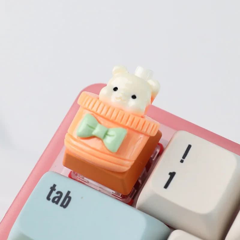 Keycap ESC Bear Life, Tasto Meccanico, Copritasto Carino, Personalizzato, Stereoscopico, Fai da Te