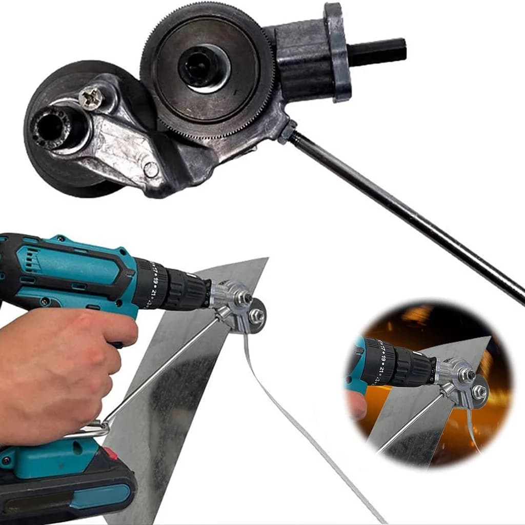 Electric Drill Plate Cutter Attachment Double Headed Free Cutting Tools Iron Metal Sheet Cutter Plate Punch Scissors