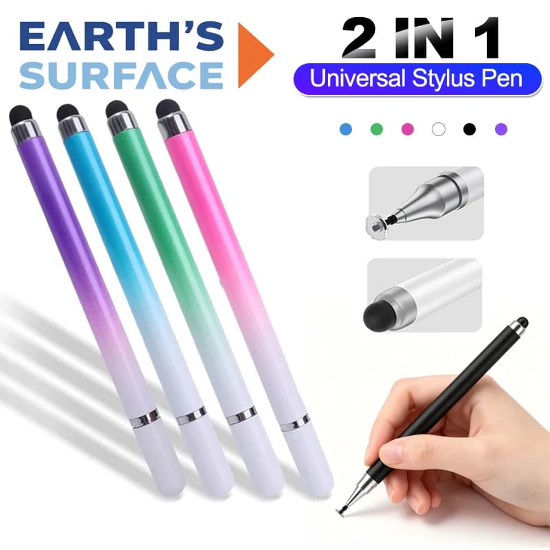 Universal 2in1 Capacitive Stylus Pen High Precision Touch Screen Pen Drawing Writing For Android IOS Xiaomi Samsung Phone Tablet