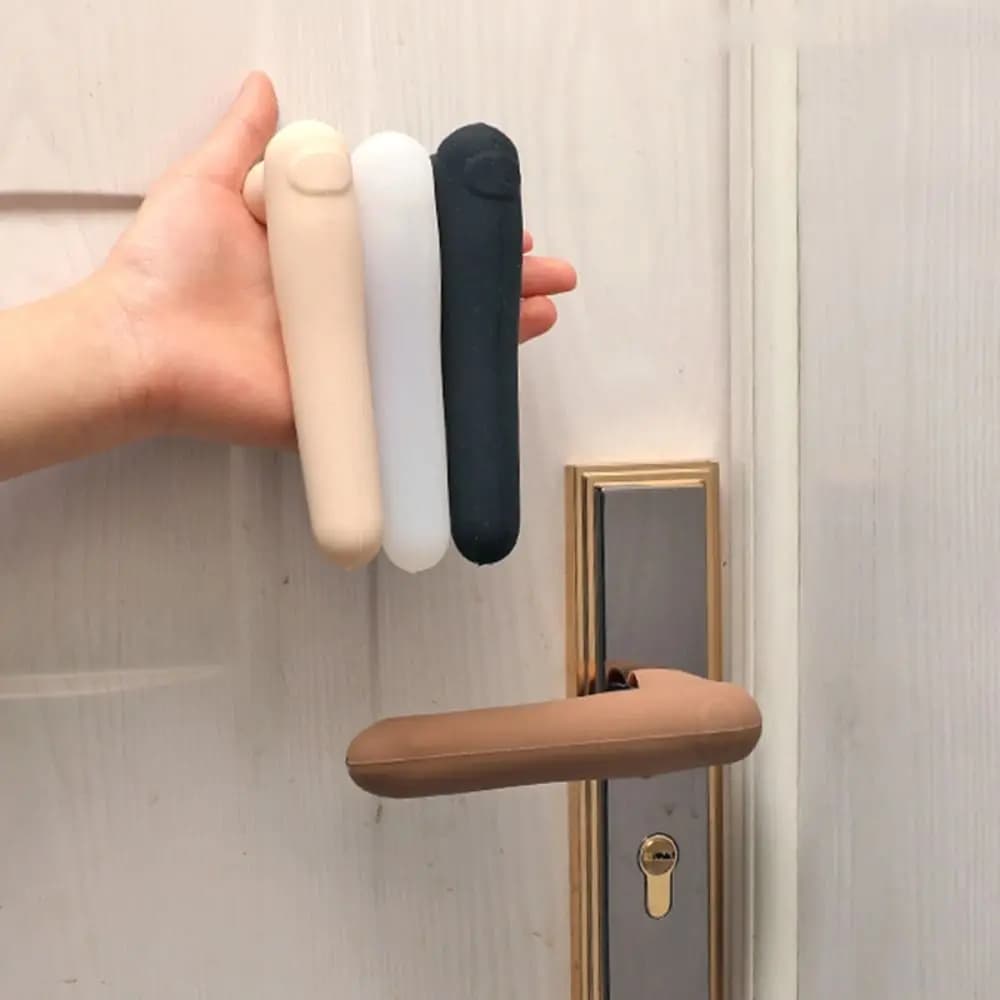 Copertura per maniglia per porta in silicone portatile Copertura per maniglia per porta antistatica antiscivolo Anti collisione Manicotto per maniglia silenziosa per la casa