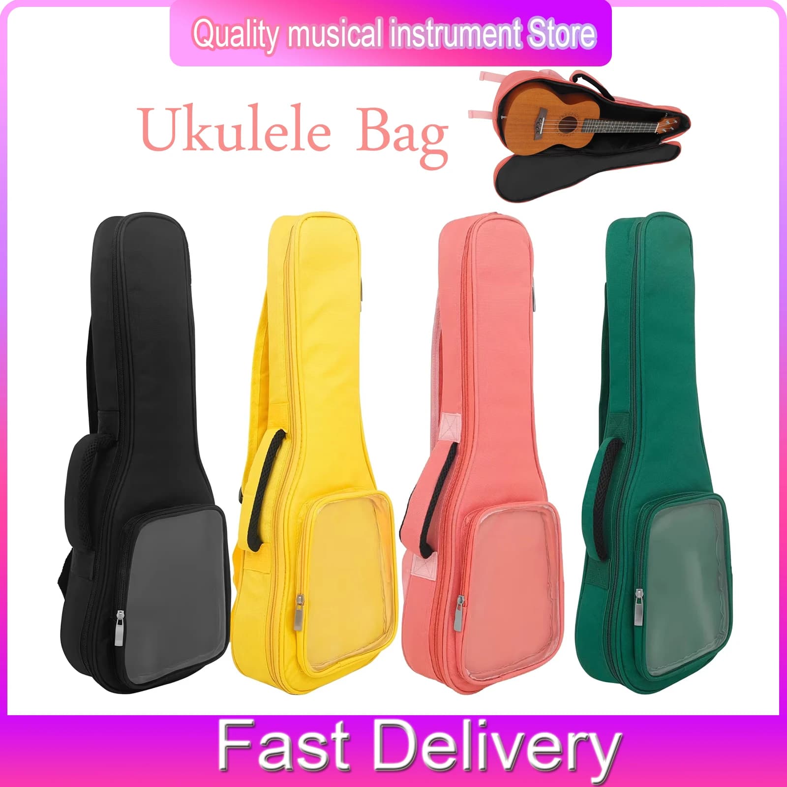 Borsa per Ukulele da 23 Pollici, Custodia Impermeabile per Strumenti Hawaiani a Quattro Corde, Protezione per Chitarra e Parti di Strumenti a Corda
