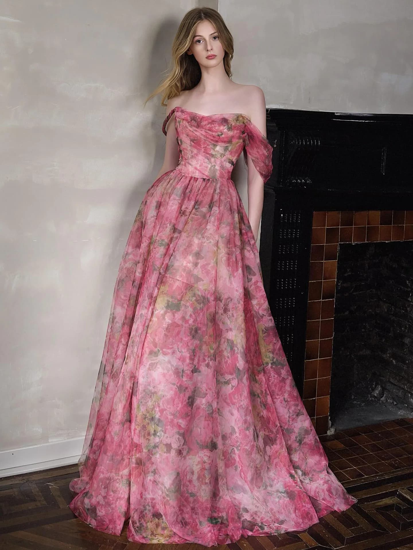 Abito da sera lungo monospalla da donna, gonna floreale di alta gamma per compleanno, abito da sposa per brindisi