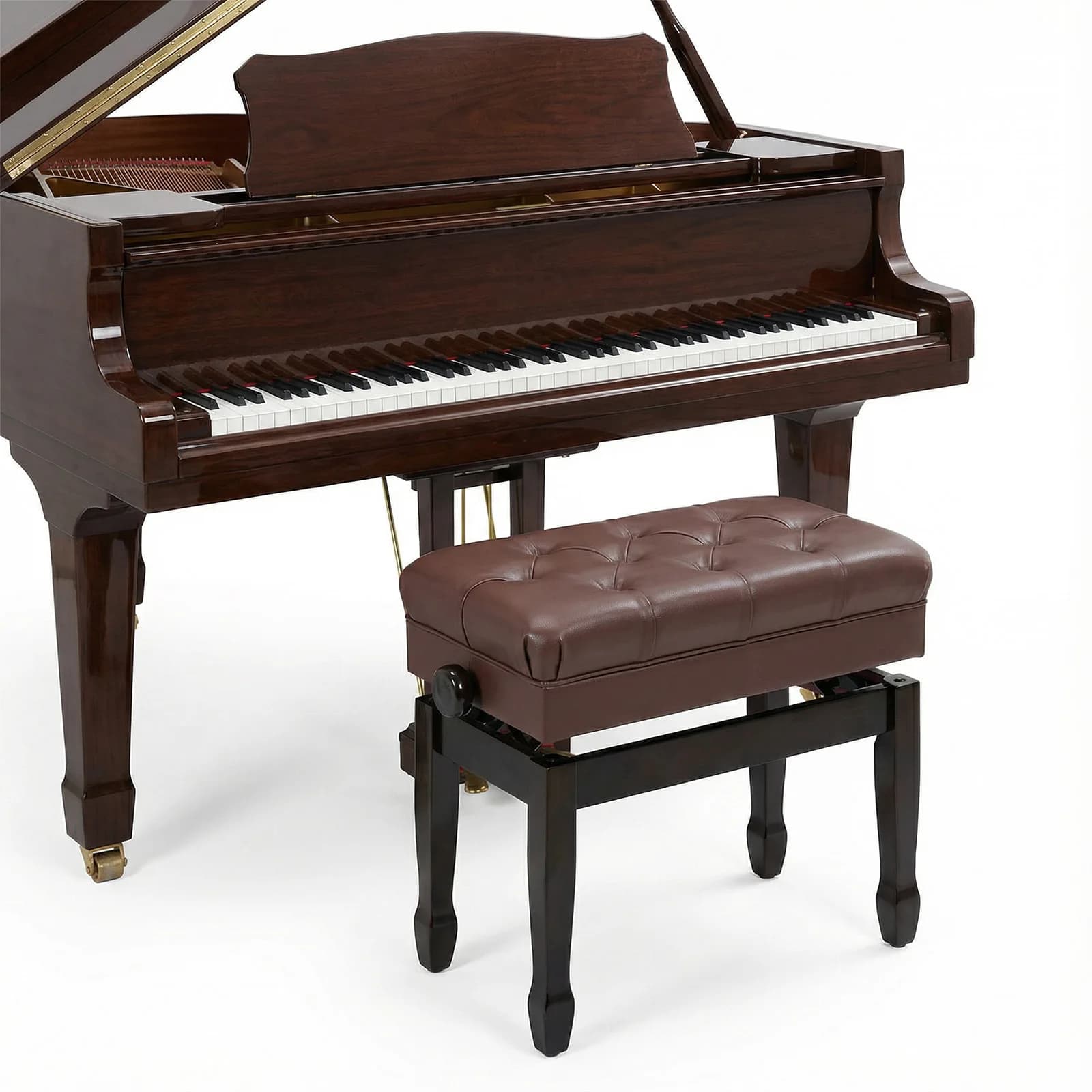 Piano Single Stool with Libreria, Height Adjustable Musician Chair, Breathable for Home/Sala Musica/Aula