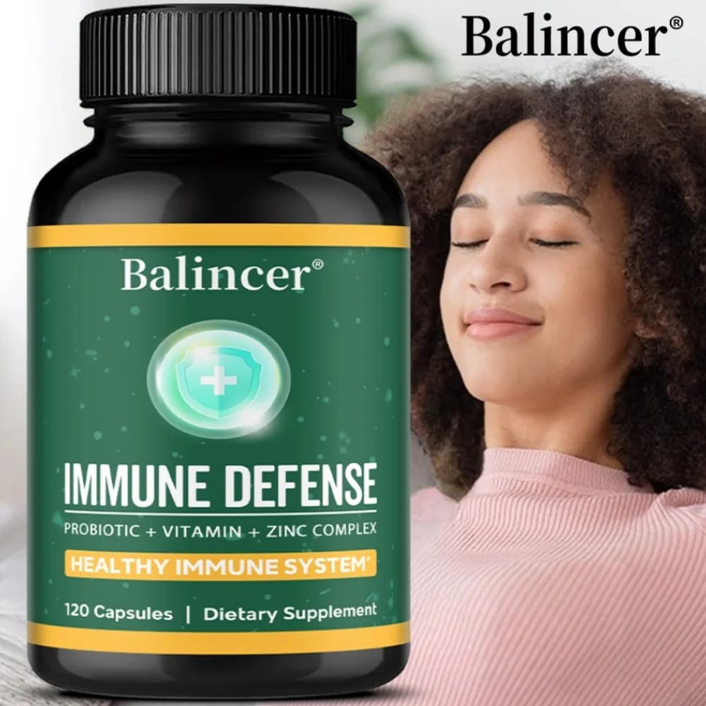 Integratore Immune Defense 10 in 1 - 120 Capsule con Vitamine, Pre e Probiotici, Zinco, Vitamina C, B6, D3, K2 per Adulti