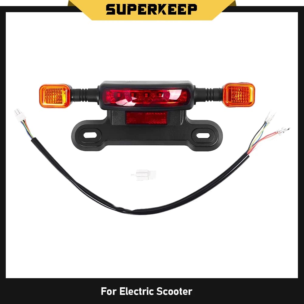 Luce di Segnalazione per Monopattino Elettrico 3-in-1 48/60/12V, Fanale Posteriore LED, Indicatore di Direzione e Luce Freno per E-Scooter