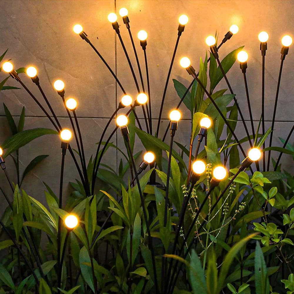 Solar LED String Fairy Lights Path Lawn Landscape Firefly Lamp Outdoor capodanno Christmas Garden Patio Garland Street Decoration