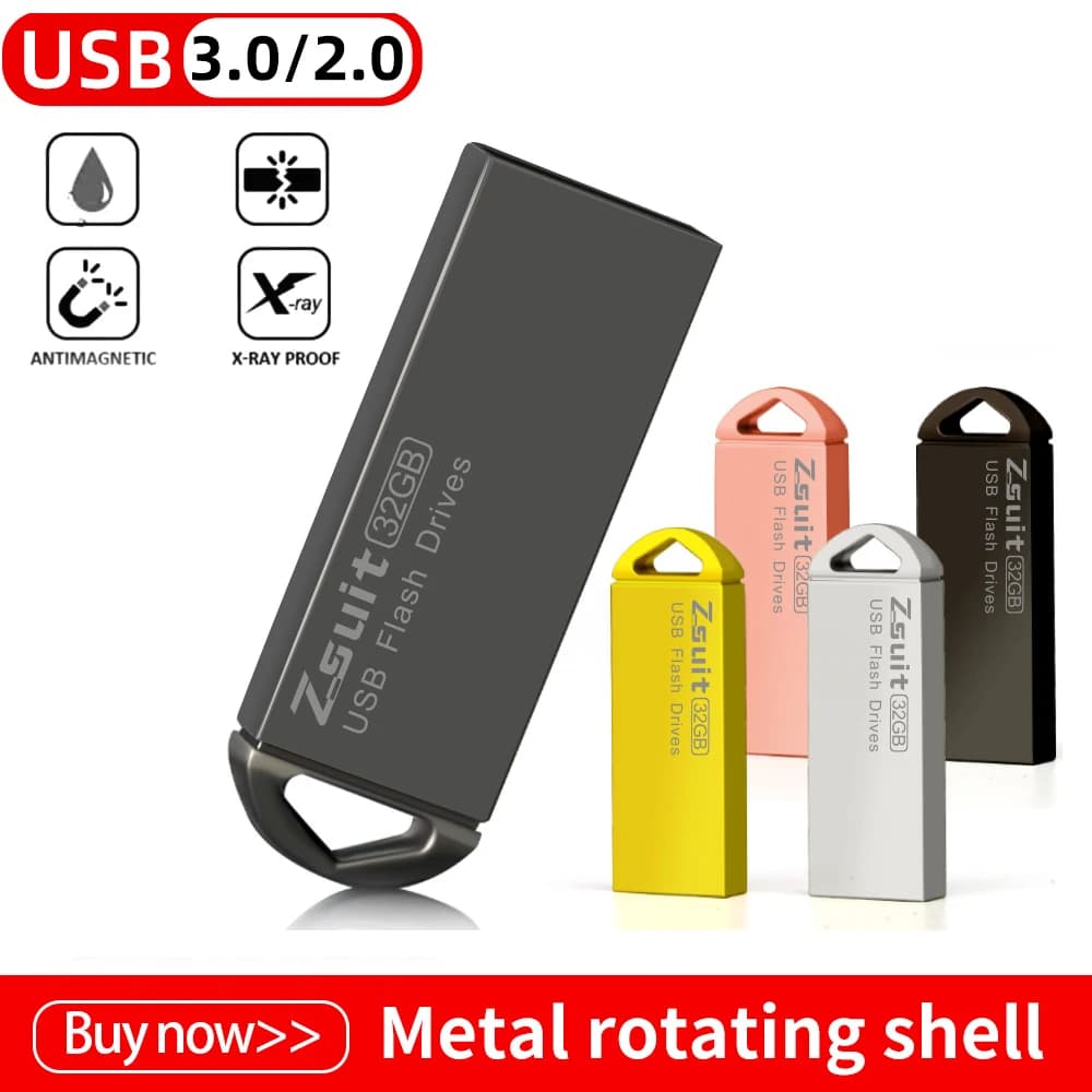 Nuovo Metallo USB 128GB Chiavetta USB Ad Alta Velocità Pen Drive Impermeabile U Disco 4GB 8G 16GB 32GPendrive 3.0/2.0 Memory Stick USB regalo