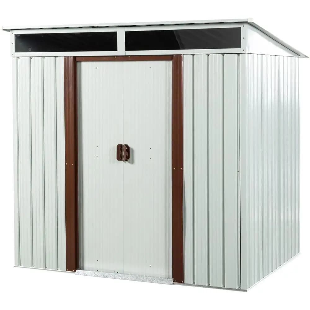 6x5 Outdoor Metal Shed with Lockable Door, Transparent Panels, and Metal Foundation - Weather-Resistant Storage for Garden and B