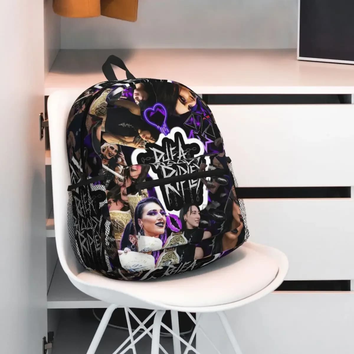 Zaino per studenti Rhea Ripley, borsa da scuola, zaino da viaggio per escursioni, per uomo e donna, borsa a tracolla alla moda