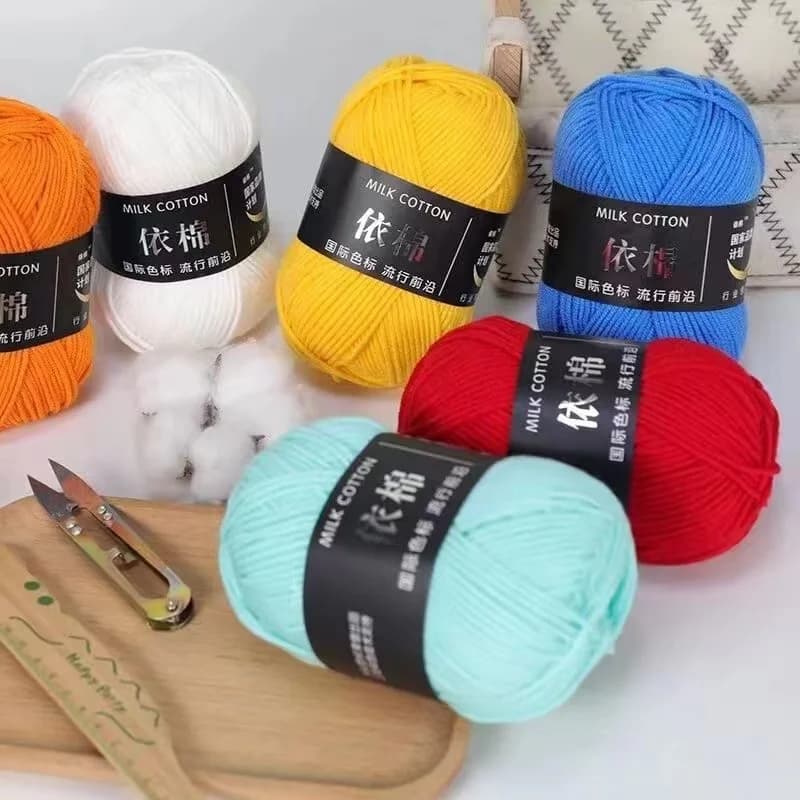 50 g/pz 4 fili di filato per maglieria filato di cotone al latte per forniture per maglieria regalo di Natale