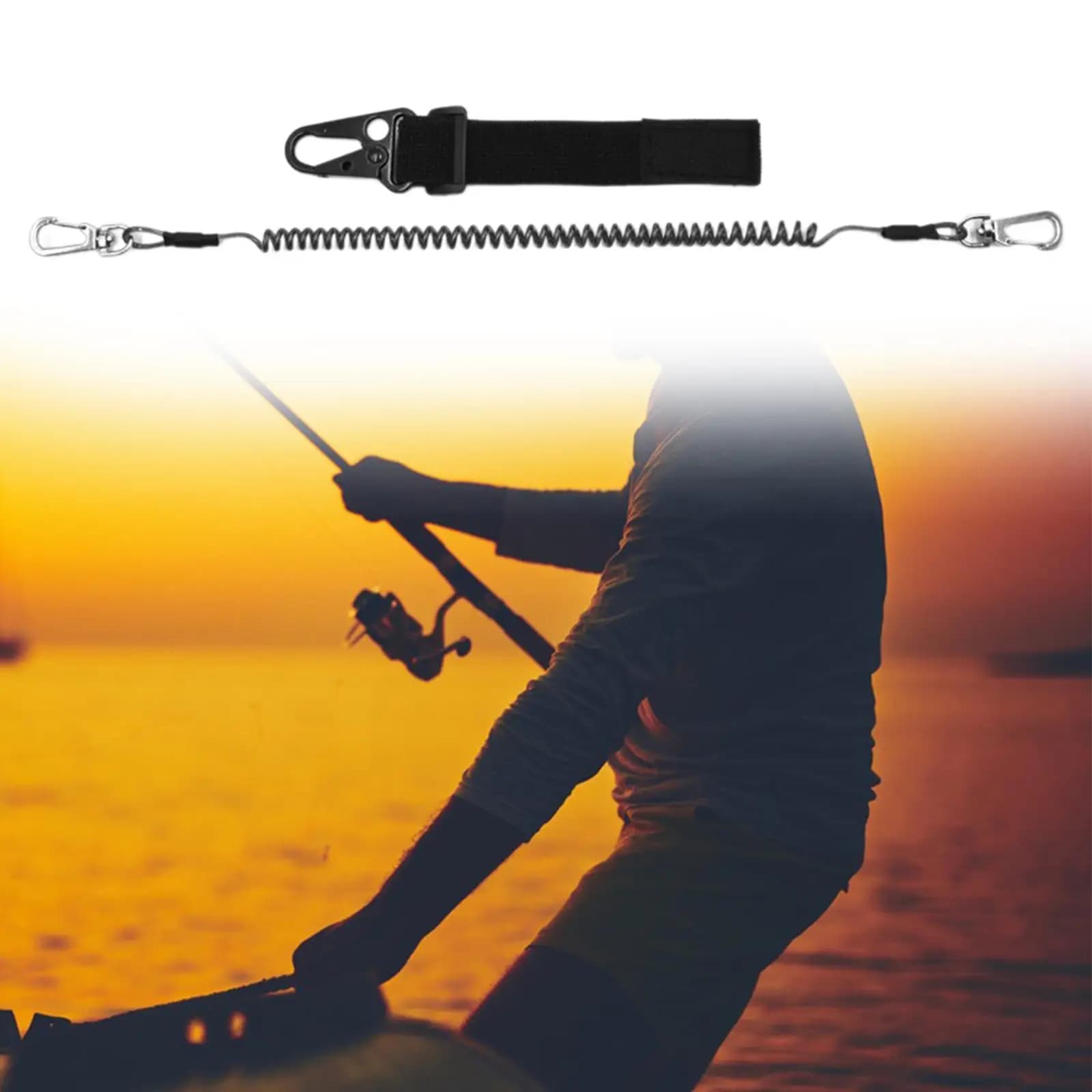 2 Pezzi Cordino Da Pesca Cordino A Spirale Retrattile Kayak Paddle Guinzaglio Filo Molla Cavo Cinghia A Spirale per Aste Pinze