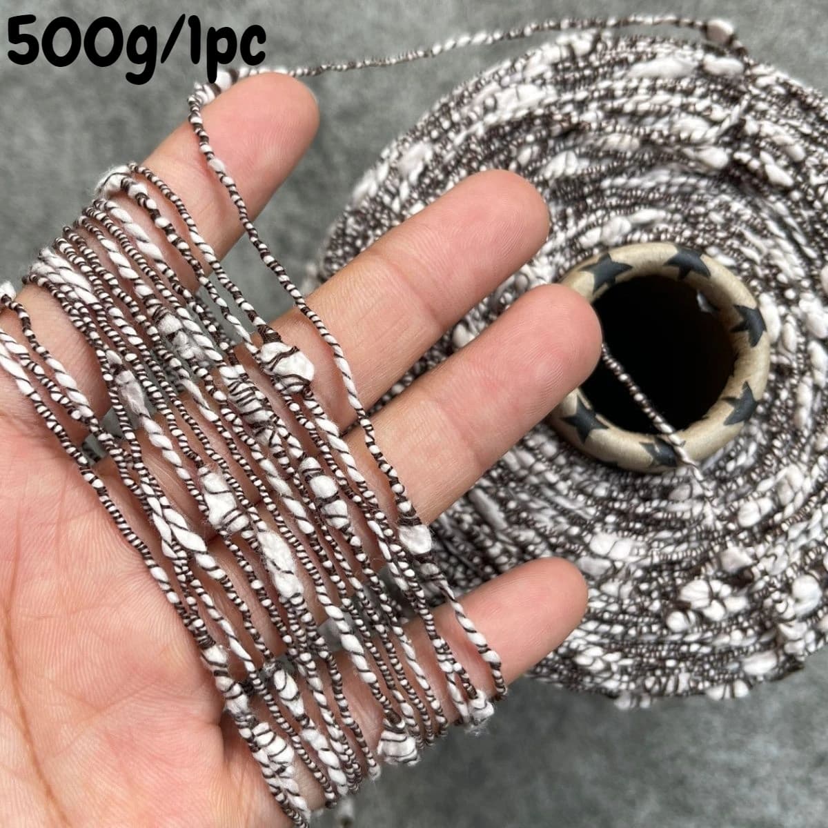500g Filato speciale Filato di lana con nodo di cotone grande, maglione tessuto a mano fai-da-te, sciarpa, filo all'uncinetto per cappelli, cablaggio versatile per l'artigianato