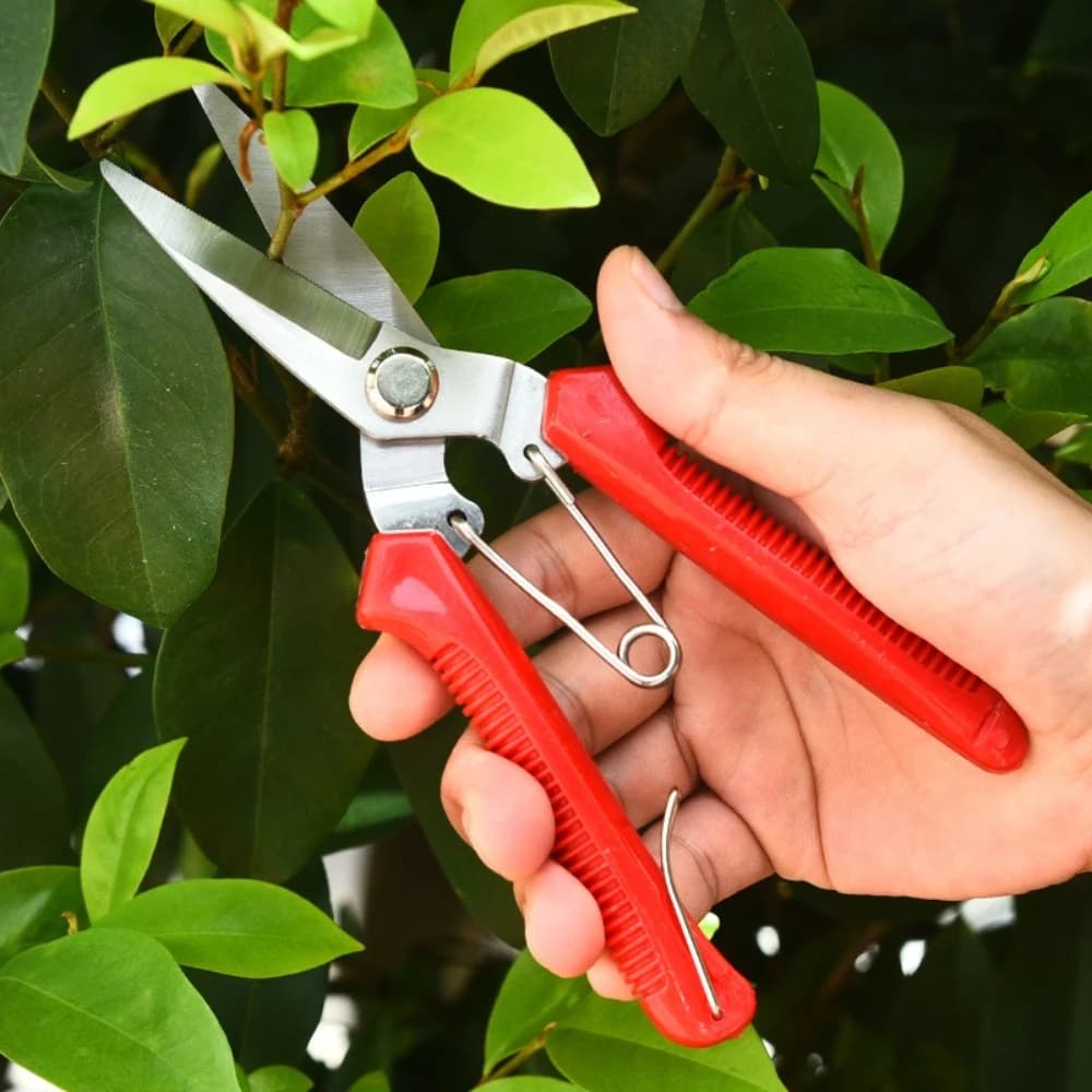 190mm Straight Head Stainless Steel Pruning Shears Non Slip Handle Garden Scissors For Household Bonsai Gardening Cutting Use