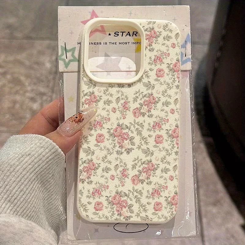 Retro floral pattern phone case, suitable for iPhone 17, 16, 15, Plus, Pro, Max series phones - ideal for use as a gift