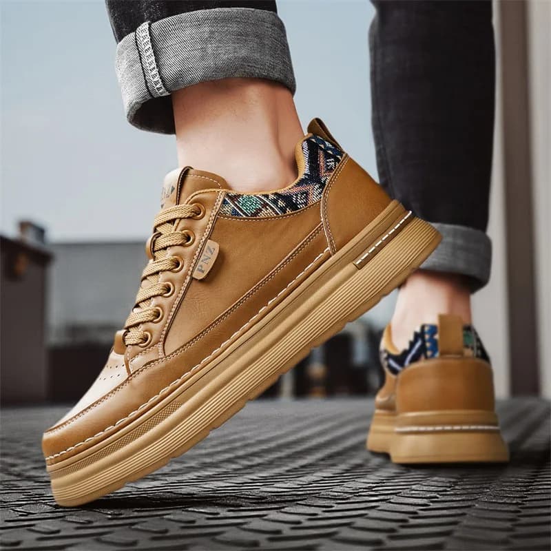 Scarpe Casual in Pelle per Uomo, Sneakers Traspiranti in Mesh, Leggere e Antiscivolo, Scarpe da Lavoro Versatili e Sportive alla Moda