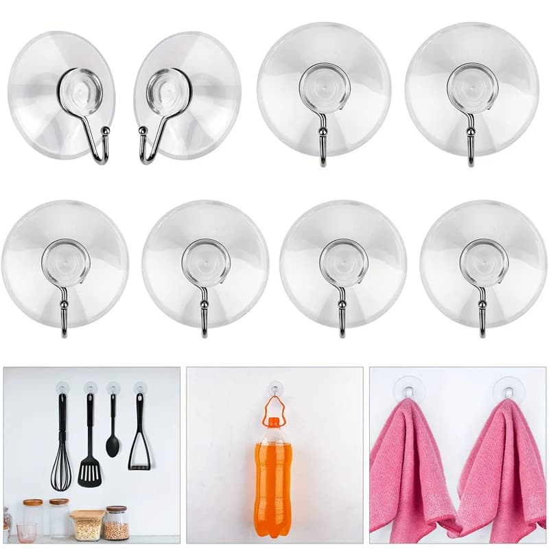 5/20pcs Trasparente Ventose Ganci Ventosa A Vuoto Gancio Chiave Appendiabiti Gancio Cucina Bagno Finestra Accappatoio Asciugamano Gancio di Stoccaggio
