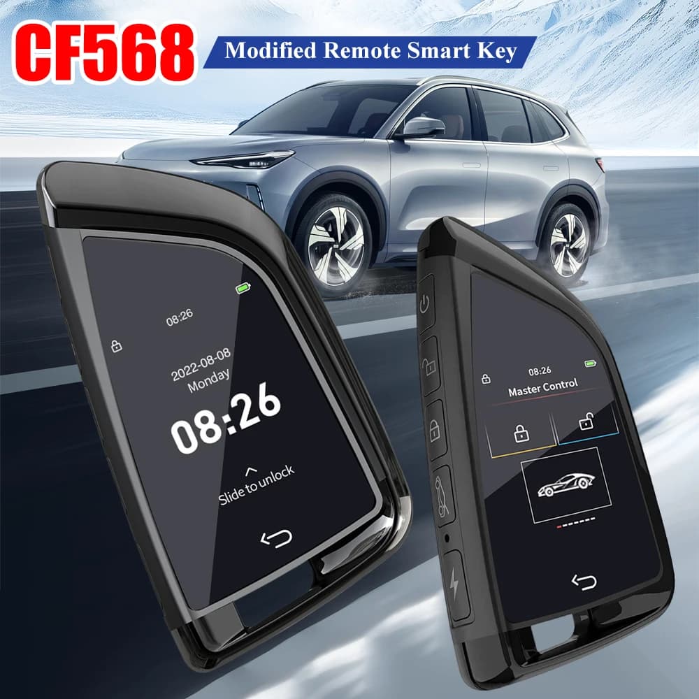 Telecomando auto CF568 con schermo LCD touch e funzione di accesso senza chiave, blocco/sblocco automatico, comando alzacristalli e apertura bagagliaio