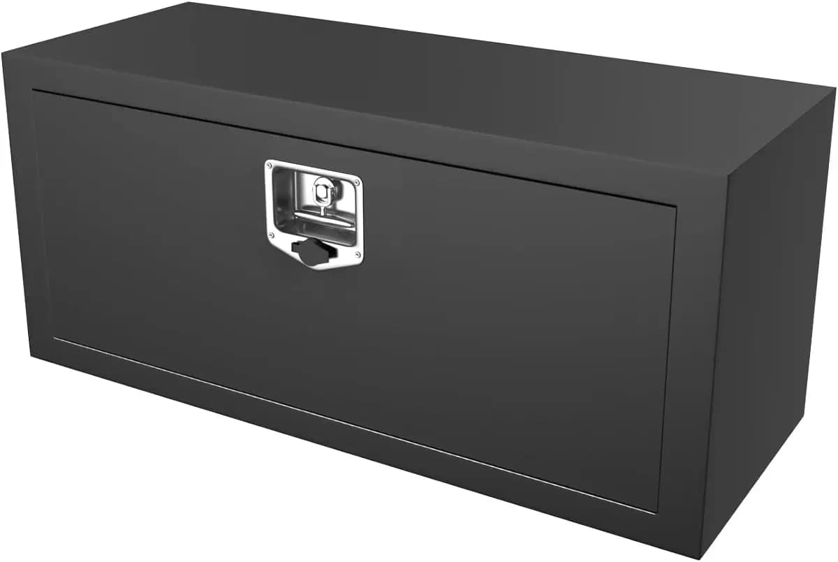 Cassetta Portautensili Sottoscocca in Acciaio Nero Resistente e Impermeabile per Pickup, Trattori, Camper - Contenitore con Chiusura