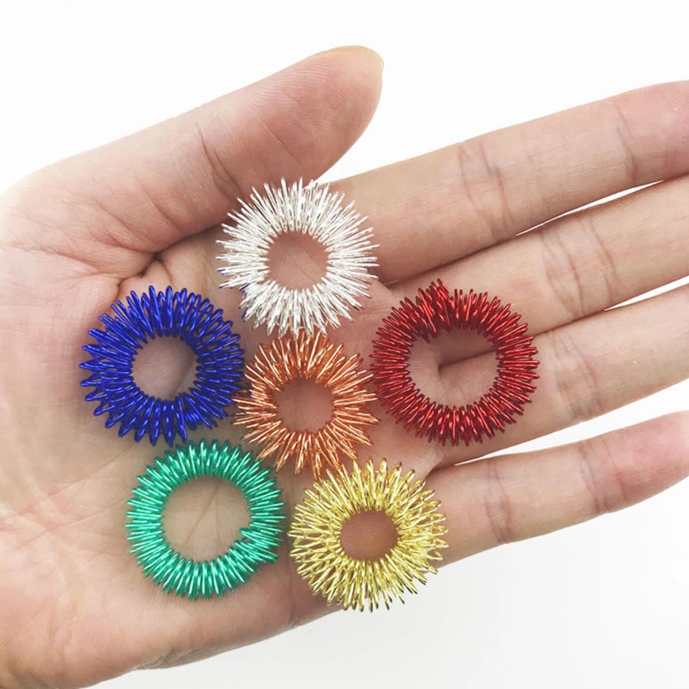 5 pz Dito Massaggiatore Anello di Massaggio Set di Assistenza Sanitaria Uso Domestico Strumenti di Assistenza Sanitaria Digitopressione Figura Massaggiatore Rilassa Dito Cura delle Mani