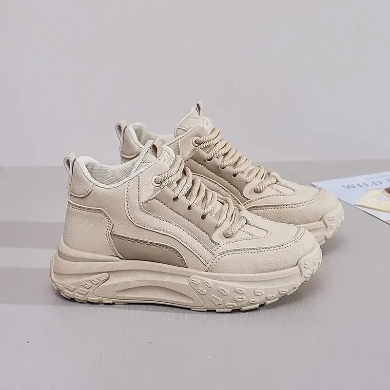 Scarpe da ginnastica alte stile coreano autunnale per donna Scarpe da corsa sportive con suola spessa Scarpe da ginnastica robuste casual per studenti che aumentano l'altezza ​