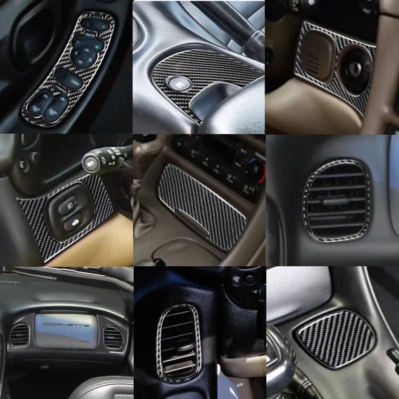 Adesivo protettivo per decorazione interna auto in fibra di carbonio per Chevrolet Corvette C5 1998-2004 Accessori per lo styling auto