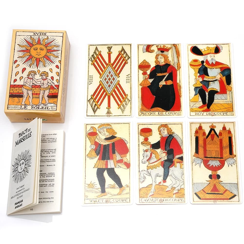 Français Tarocchi de Marsiglia Tarocchi Carte de Conver 78 Lames libretto Francese 78 Carta del Tarocchi de Marsiglia Gioco da tavolo pubblicato