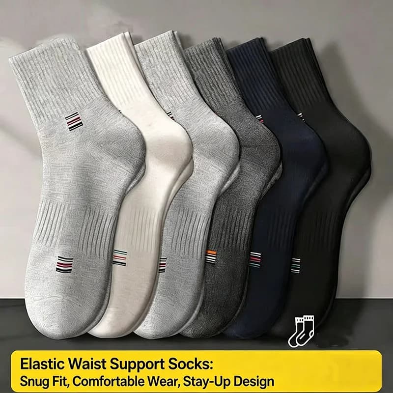 5/10pairs Unisex Waist Cinched MidTube Socks 2026 New Anti Odor Breathable Soft Elastic Business Sports DailyFour Seasons Socks