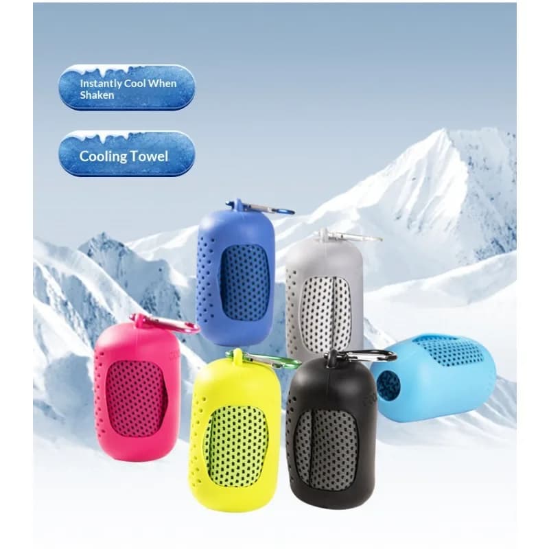 Constant Cold Sports Cooling Cloth Ventilated Portable Storage Pouch Equipped Carabiner Ultra Durable Chill Performance Fatigue Soothing Towel For Gym Travel Commuting Office Use quick dry towel