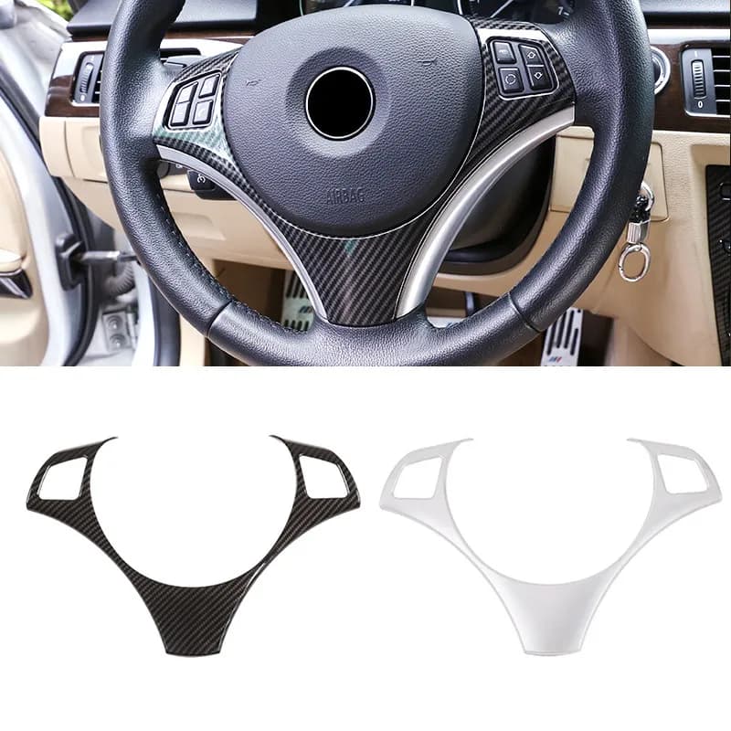 Copertura per Pulsanti del Volante in ABS con Texture Carbonio per BMW Serie 1 3 E90 E92 E93 2005-2012 E82 E87 2004-2011 X1 E84