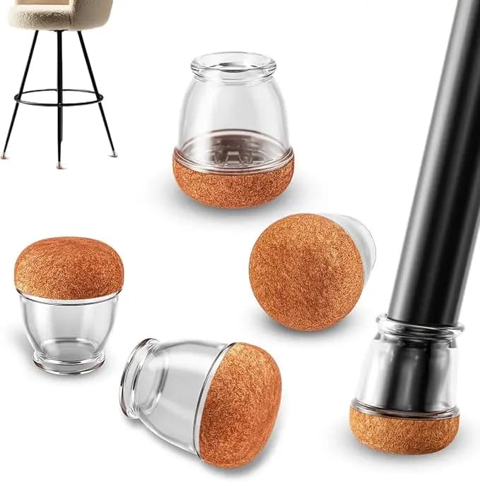 8 protezioni trasparenti in silicone per gambe di sedie, piccole coperture rotonde diagonali per piedini di mobili, per pavimenti in legno, riducono il rumore