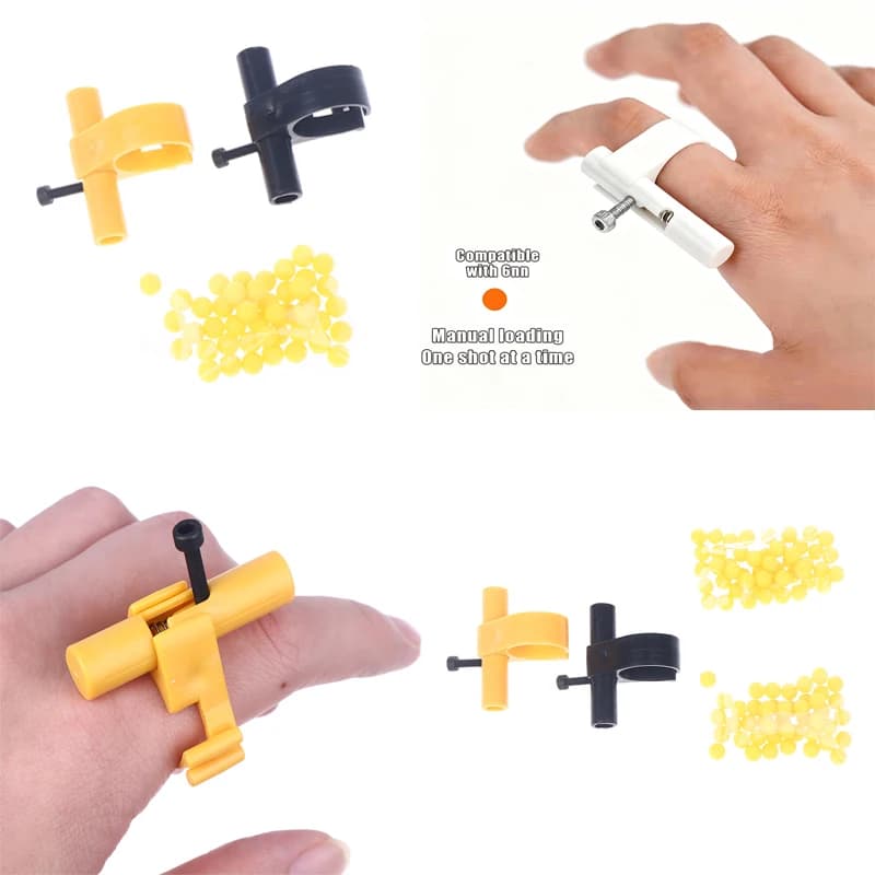 {MX} Anello di decompressione della punta delle dita con 48 pezzi di biglie di plastica Gioco giocattolo Modello di lancio Portachiavi Regalo antistress per ragazzi Bambini