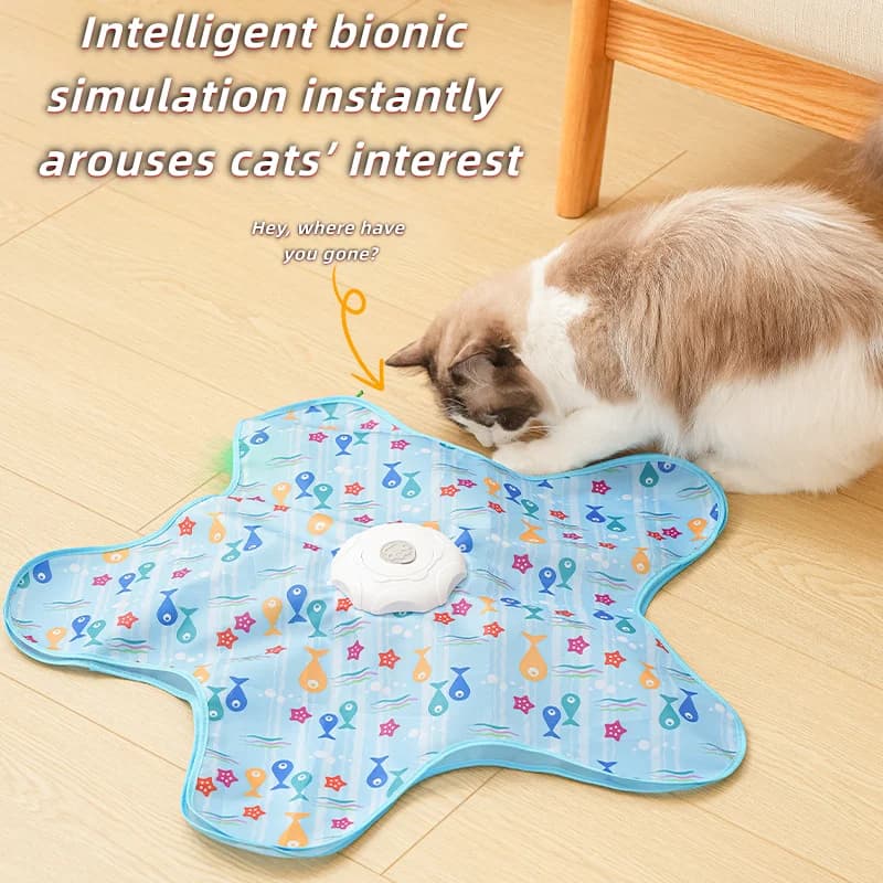 Giocattolo interattivo per gatti con copertura a forma di caccia, piattaforma girevole automatica, bastoncino per provocare il gatto, gioco per animali domestici, copertura per nascondiglio, il preferito di Mimi
