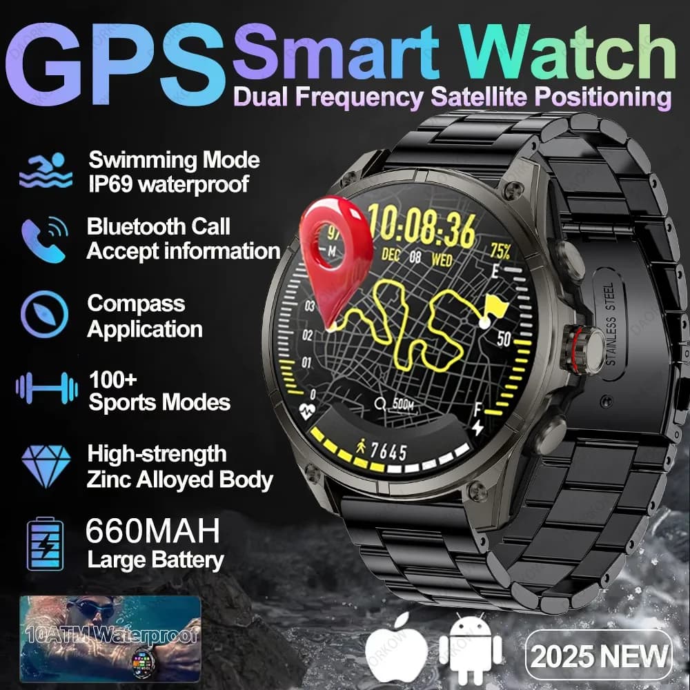 For T-Rex 3 GPS Smart Watch AMOLED Touch Screen 5 ATM Outdoor Compass Smart Fitness Sport Monitor Men Watch For Xiaomi Bracelet