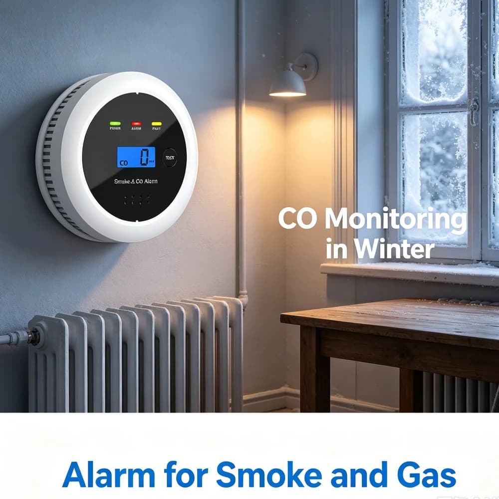 2 in 1 Smoke Detector Carbon Monoxide Alarm Home Security Protection Fire Smoke Alarm Sensor 85dB CO Detector Residential