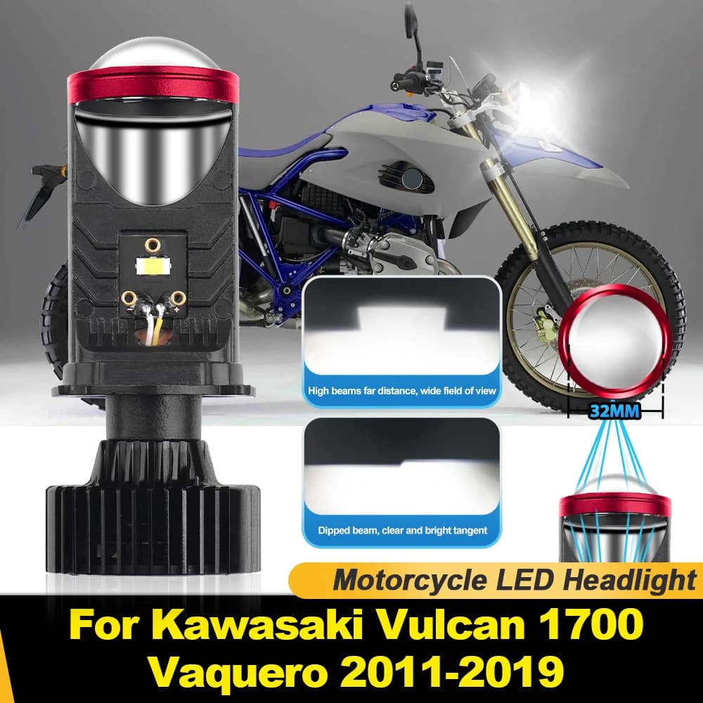 LED Lampadina Del Faro Del Motociclo 30000LM Hi/Lo Lente Del Proiettore Moto Faro 12V Per Kawasaki Vulcan 1700 Vaquero 2011-2019