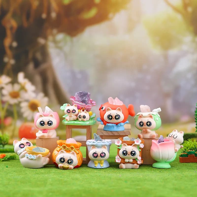 Cute Emotional Siamese Cat Energy Crystal Blind Box Series Creativity Car Aromatherapy Ornament Toys Mystery Box Surprise Gifts