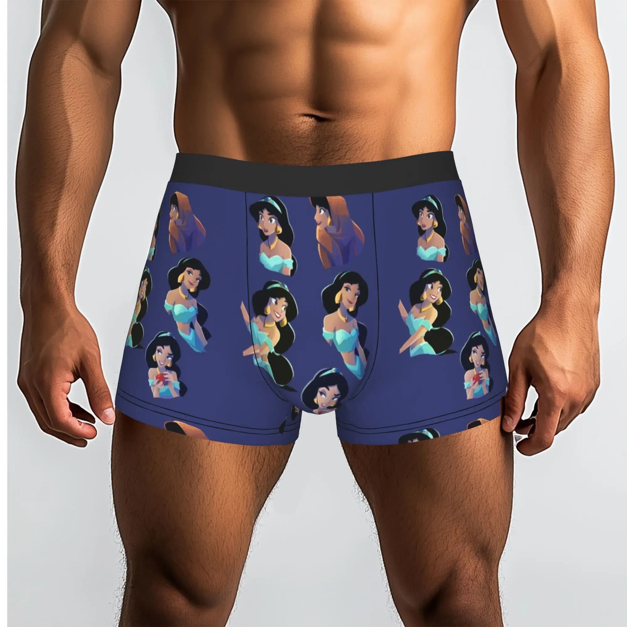 Custom Cute Cartoon A-Aladdin Underwear Men Stretch Aladdin Boxer Briefs Shorts Panties Soft Underpants For Male