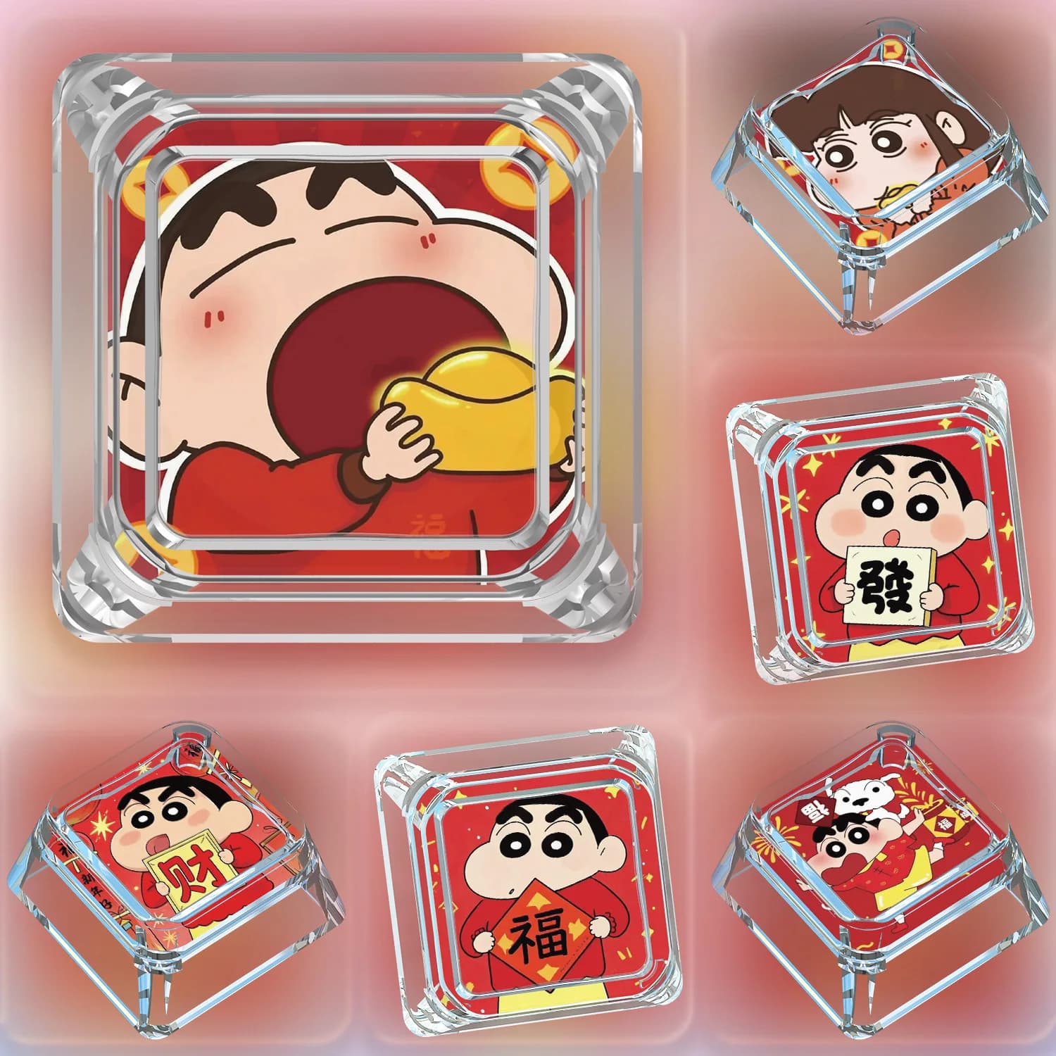 18 styles DIY Shin-Chaned cute keyboard mechanics keyboard transversal mechanical keyboard PC cover custom toys gift