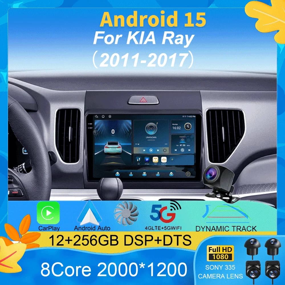2din Autoradio Carplay Android 15 Auto All In One Per KIA Ray 2011 - 2017 Lettore Video Multimediale Navigazione GPS Autoradio DSP