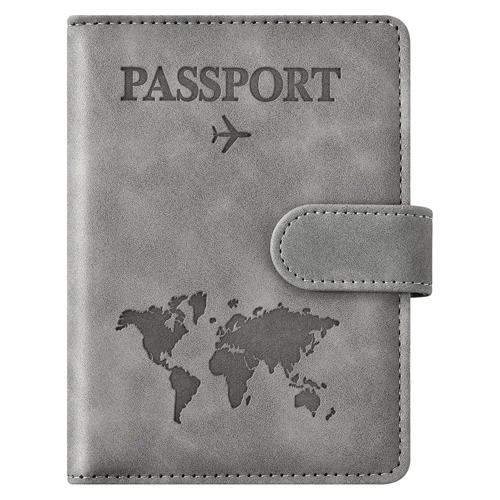 Porta Passaporto con Slot per Scheda Vaccinale, Portafoglio/Custodia per Passaporto per Donne e Uomini (BC-Marrone)