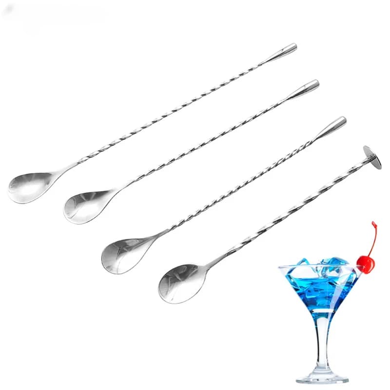 Cucchiai con manico lungo in acciaio inossidabile mescolare once cucchiaio da Cocktail modello a spirale strumenti per barman cucchiaio da Bar strumento Shaker cucchiaio