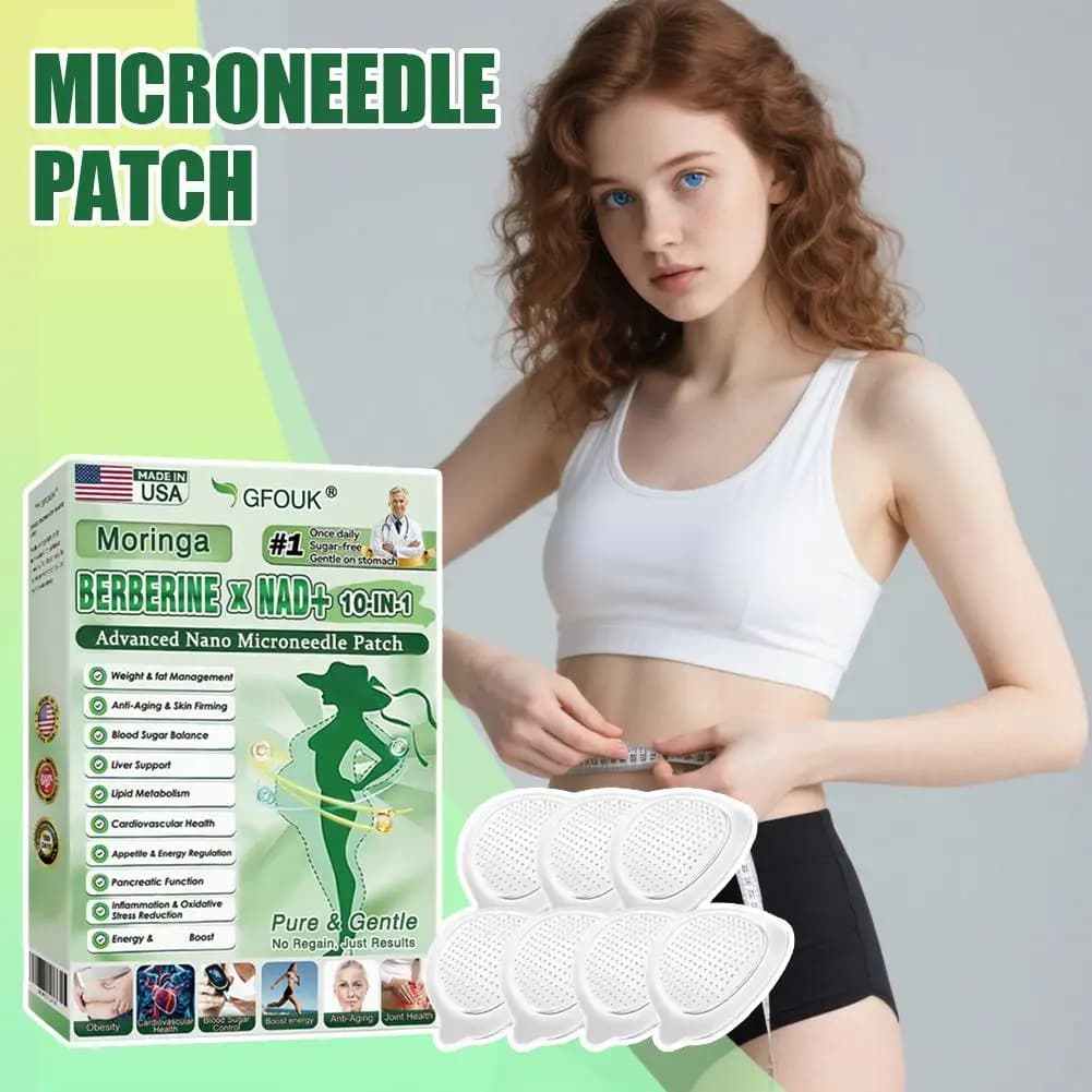 Nuovissimo Patch Rassodante 10-in-1 con Microaghi Nano 2026 - Infuso di Berberina e NAD+, Adesivo Rassodante per la Pelle e Dimagrante per la Cura di Donne e Uomini