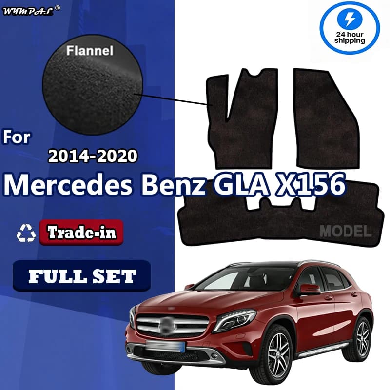 Tappetini in flanella per auto Mercedes Benz GLA X156 200 220 2014~2020, tappeti, rivestimenti, coperture, adesivi per tappetini