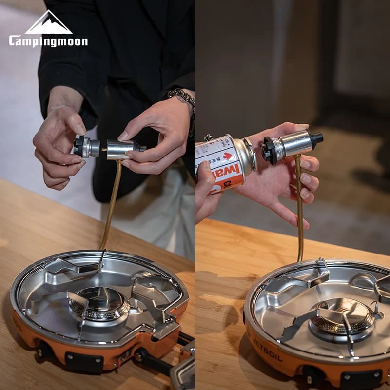 CAMPINGMOON Z19 Propane Transducer Gas Camping Spare Parts Stove Cassette Gas Tank To American Propane Adapter