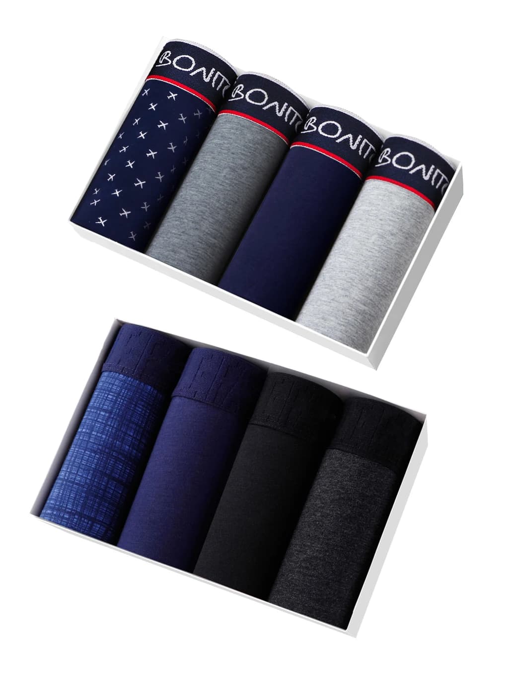8 pezzi Boxer mutandine da uomo Homme mutande Boxer intimo per uomo cotone coppia maschile Set Sexy Calecon lotto scatola morbida