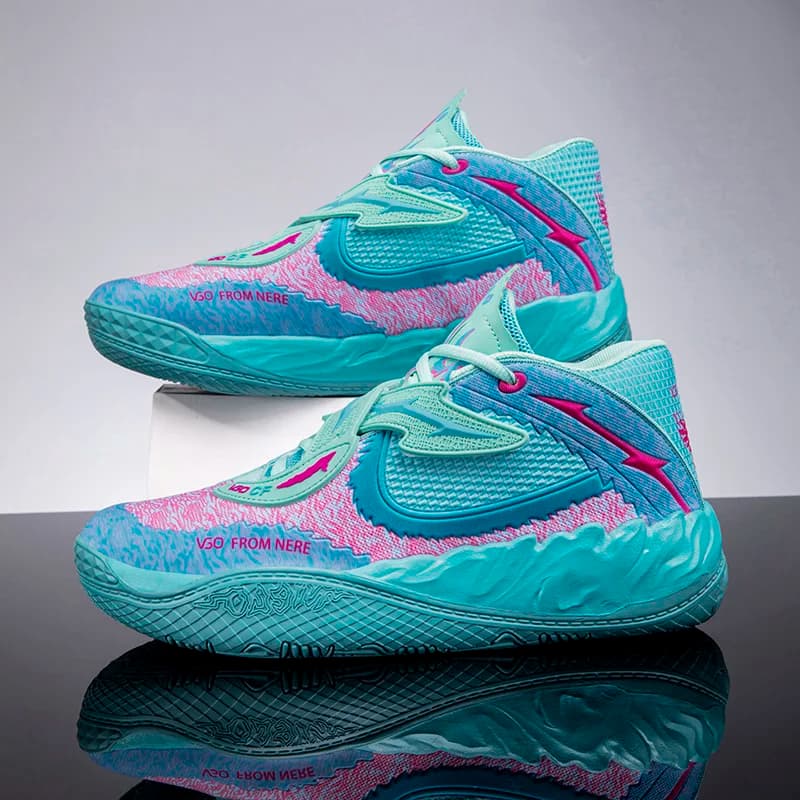 Scarpe da basket da uomo Ammortizzazione traspirante Scarpe da corsa indossabili antiscivolo Allenamento in palestra Scarpe da ginnastica da basket atletiche