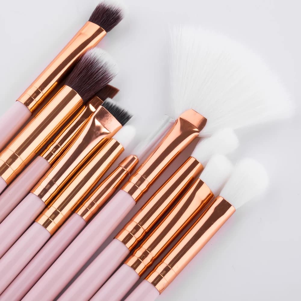 10 Piece Makeup Brushes Black Pink Shade Brush Lip Brush Powder Phyd Brush Mascara Brush