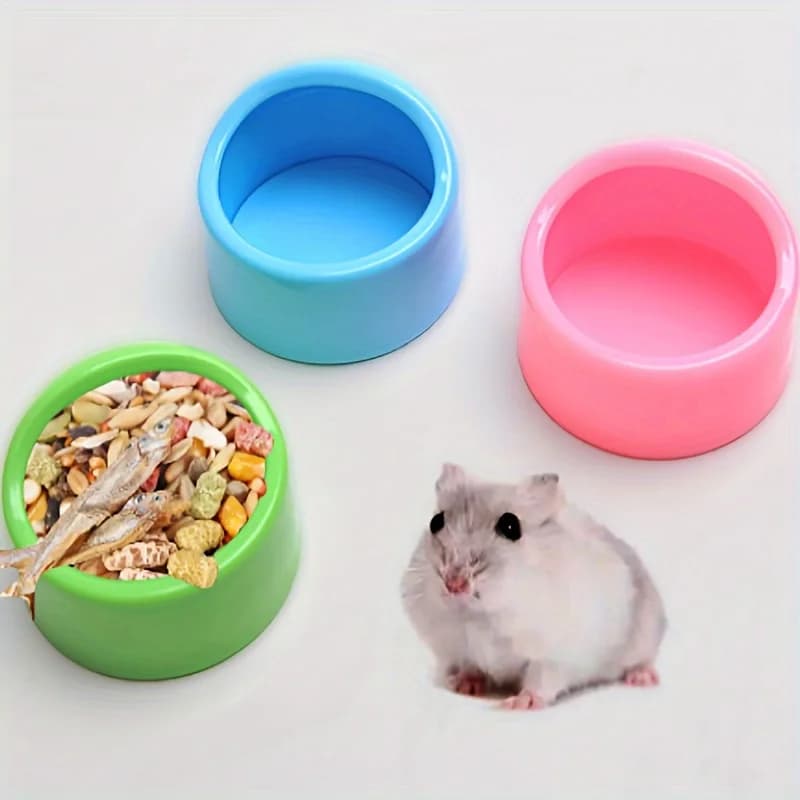 Small Pet Feeder Bowl Anti‑Spill Food Cup for Hamster Bird Squirrel Rabbit Durable Feeding Dish Pet Cage Supplies