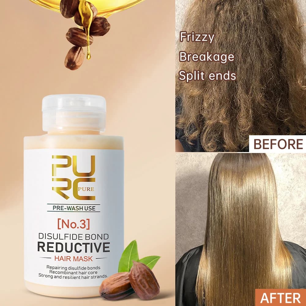 PURC hair mask for hair treatment with smoothing sulphide binding cream for smoothing hair repair products for damaged hair care